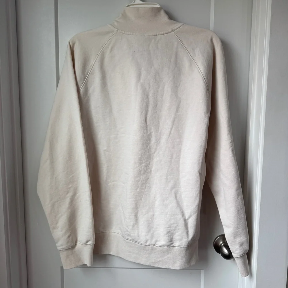 The North Face Cream Half Zip Pullover Sweatshirt Cotton Blend Women's Size M - Picture 7 of 8